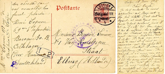  briefkaart van neef in Duitsland aan zijn oom in Nederland